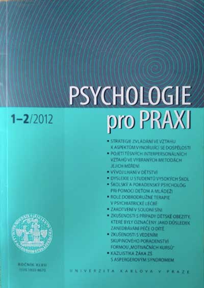 Psychologie pro praxi 1-2, 2012